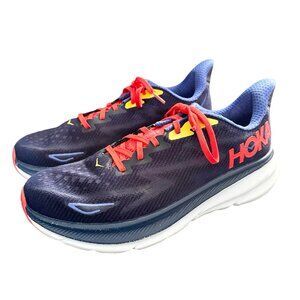 Excellent Mens 10.5 D Hoka One One Clifton 9 Dark Blue Comfort Running Shoes